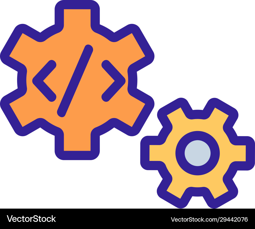 Code programming icon isolated contour Code programming icon isolated contour vector image