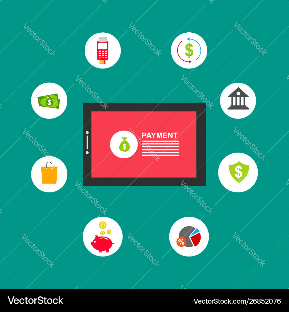 Concept online and mobile payments for web page vector image