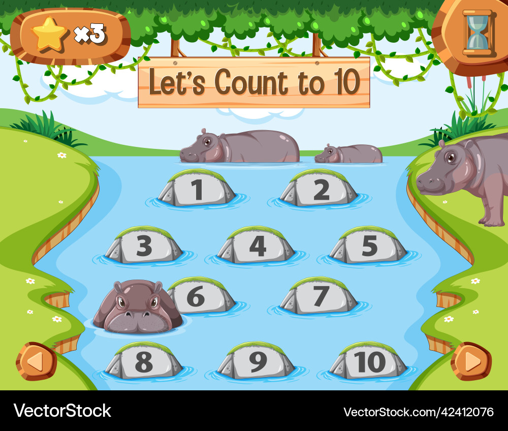 Counting number 1 to 10 Counting number 1 to 10 vector image