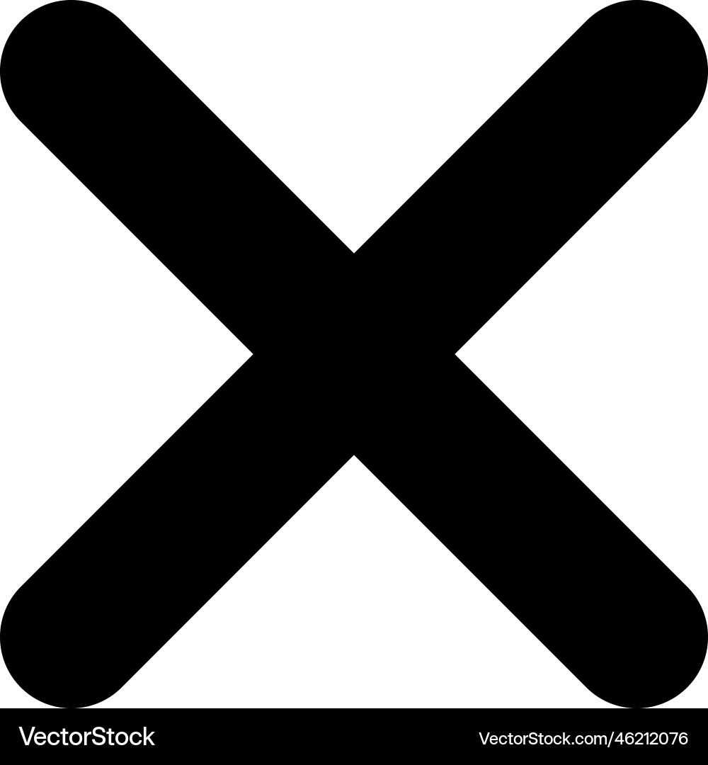 Cross mark cancel icon delete sign exit vector image