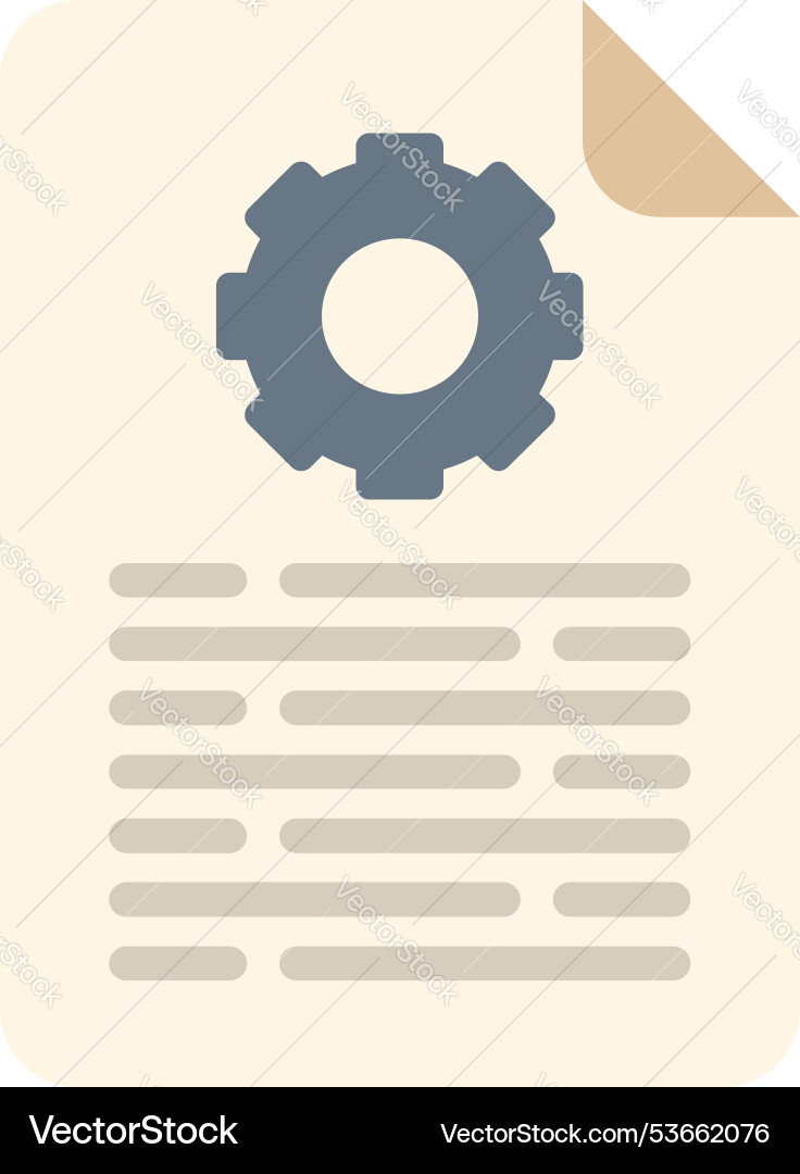 Digital document management system showing a gear vector image