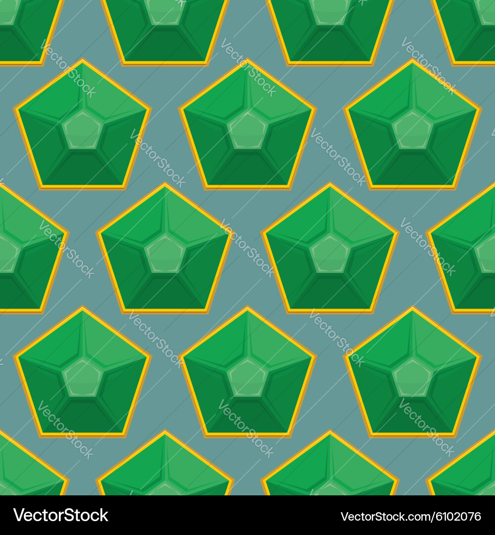 Emerald seamless pattern background of green gems vector image