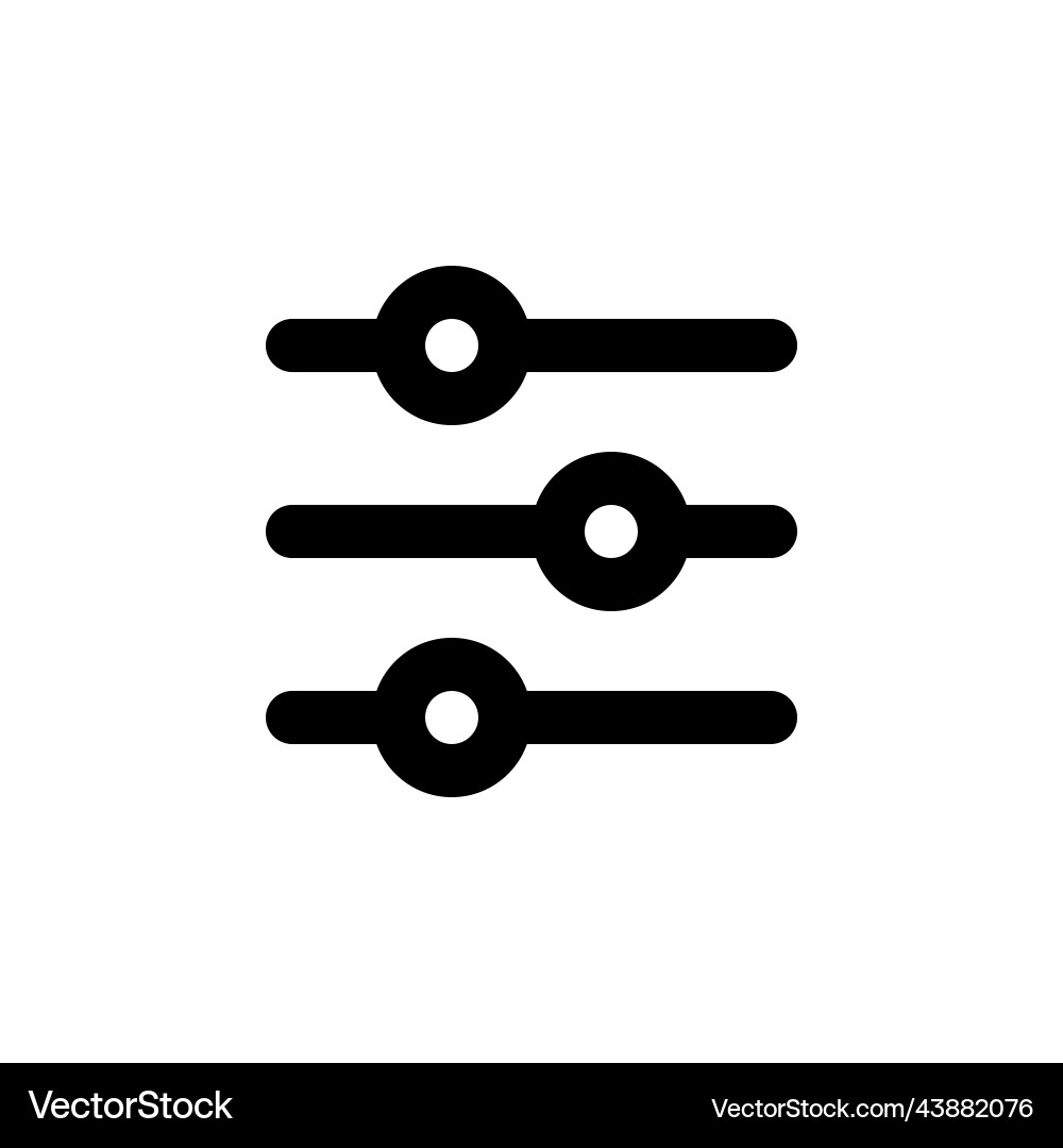 Equalizer mixer slider bar line web or mobile Vector Image