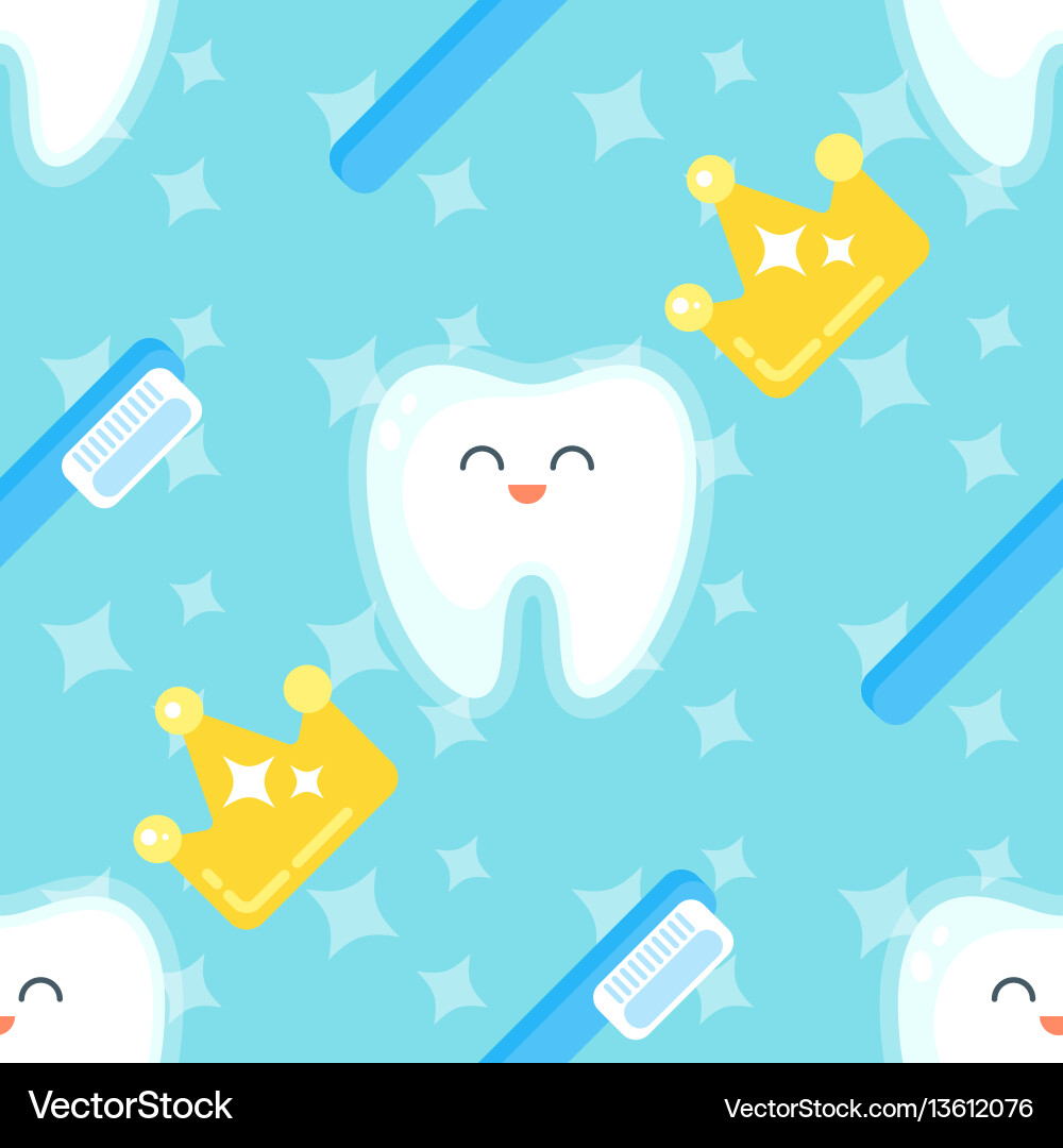 Flat style seamless pattern with teeth Flat style seamless pattern with teeth vector image
