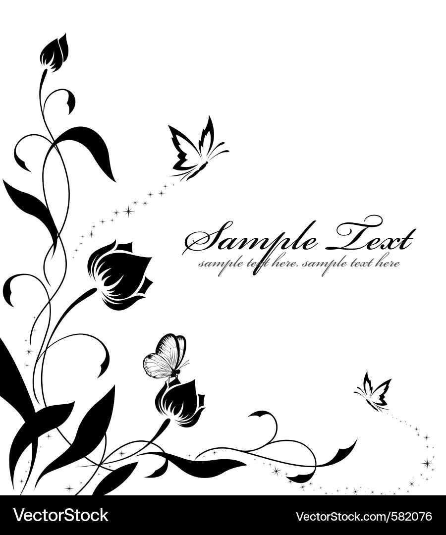Floral Butterfly Pattern Vector Image