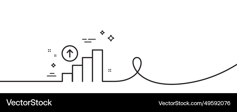 Graph line icon column chart sign continuous Graph line icon column chart sign continuous vector image