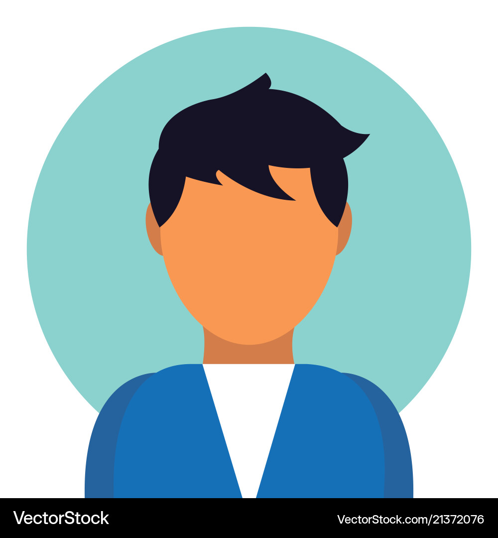 Man Profile Icon - Round Avatar Vector Image