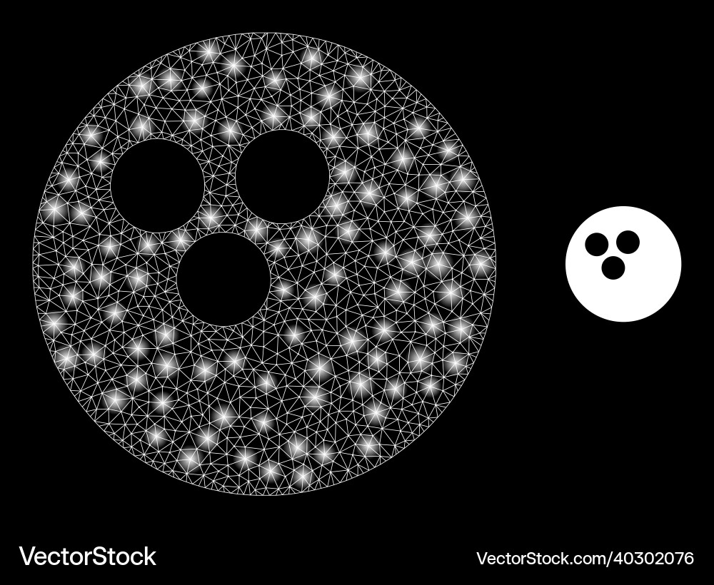 Mesh web bowling ball with illuminated Mesh web bowling ball with illuminated vector image