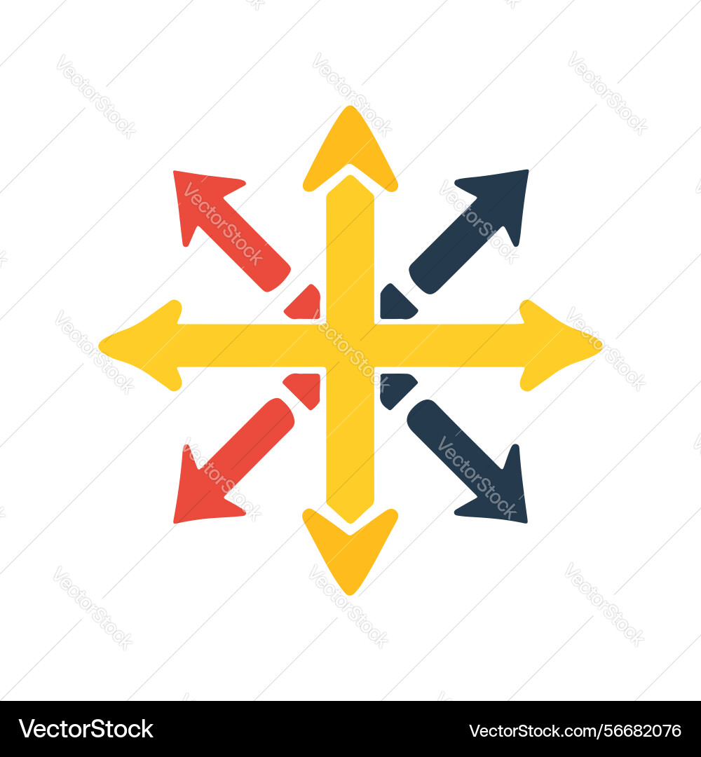 Multidirectional arrows growth connection Multidirectional arrows growth connection vector image