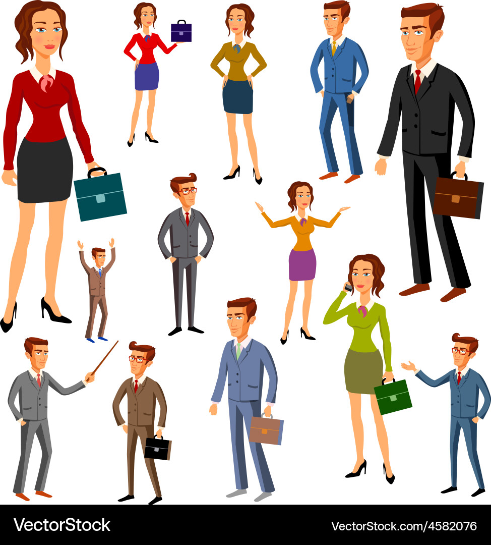 Office Team Characters Set Vector Image
