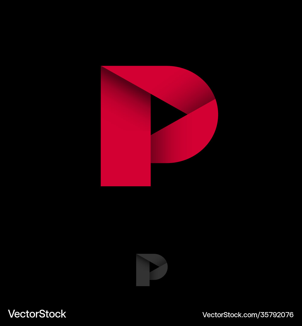 P spiel monorgam symbol gebogen band video P spiel monorgam symbol gebogen band video Vektorbild