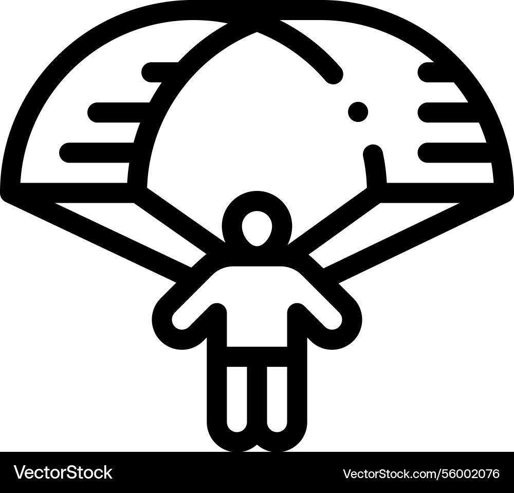 Parachuting icon thin linear style design Parachuting icon thin linear style design Vector Image