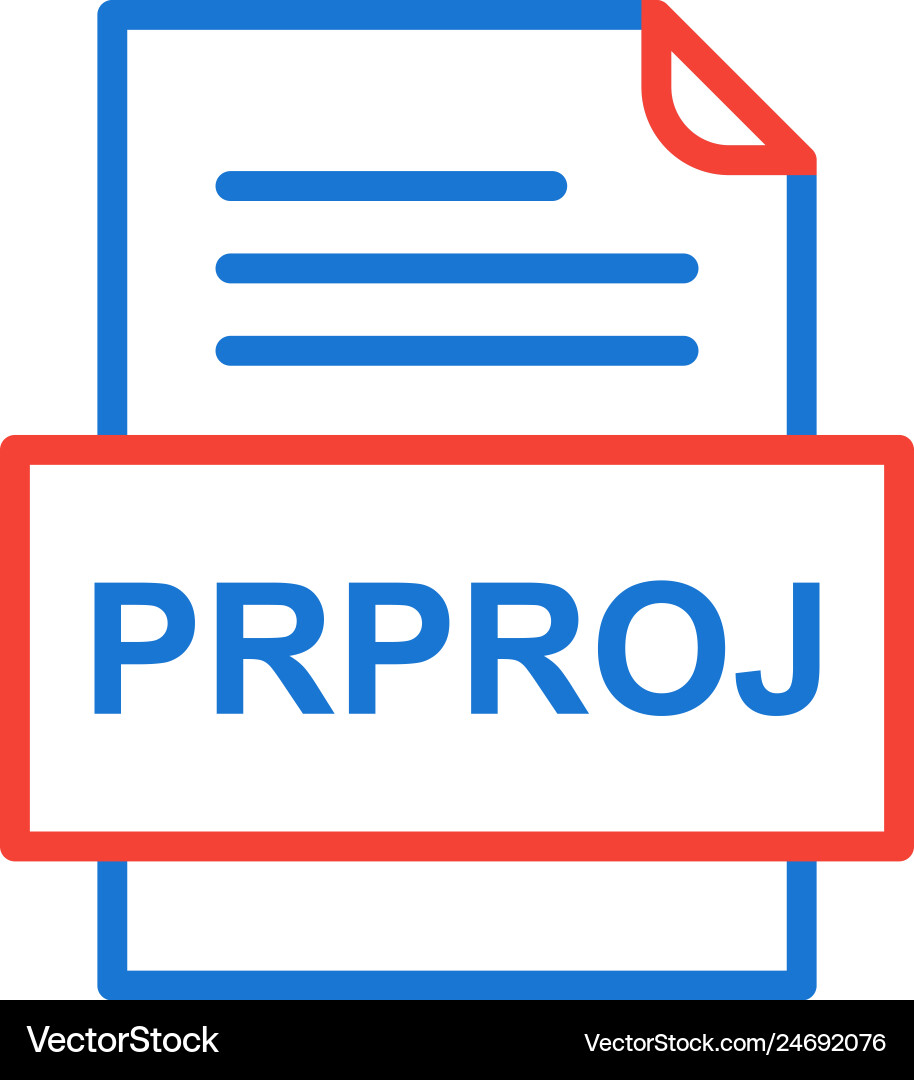 Prproj file document icon Vector Image