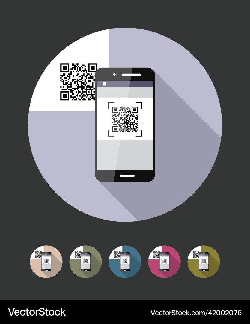Qr-code scanning phone flat style Vector Image