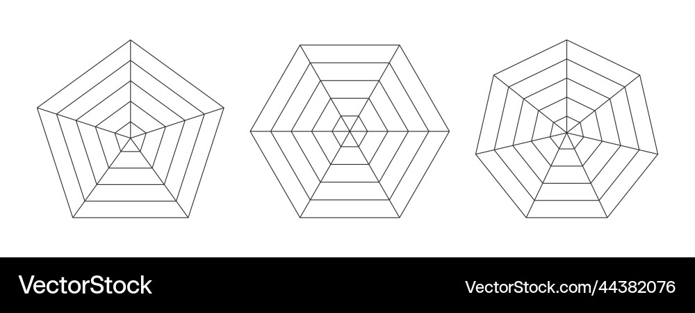 Radar Spinnen Diagramm Vorlage flaches Netz Radar Spinnen Diagramm Vorlage flaches Netz vektorbild