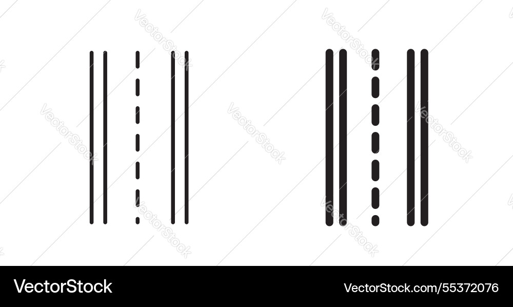 Road icon set in thin line for web Vector Image