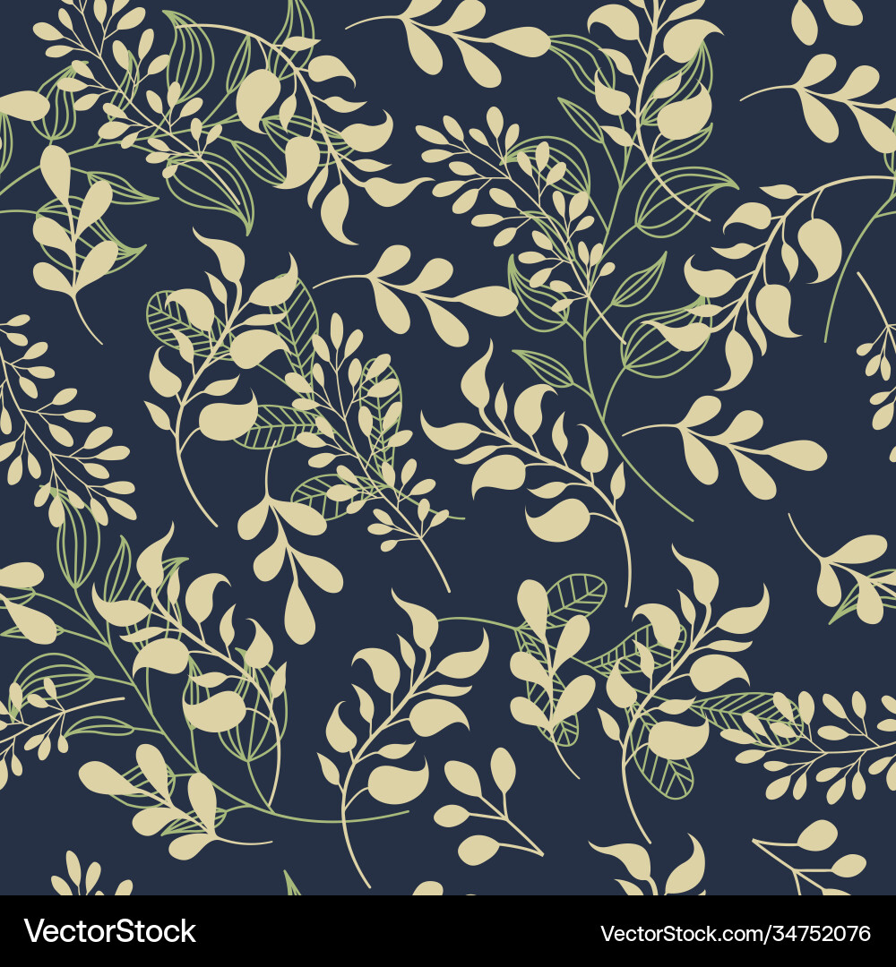 Seamless repeat pattern with leaves Seamless repeat pattern with leaves vector image