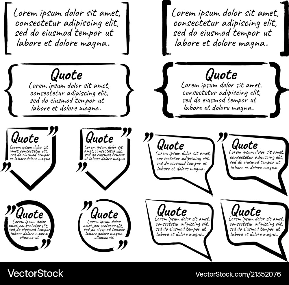 Set of quote blank with text icon and label Set of quote blank with text icon and label vector image