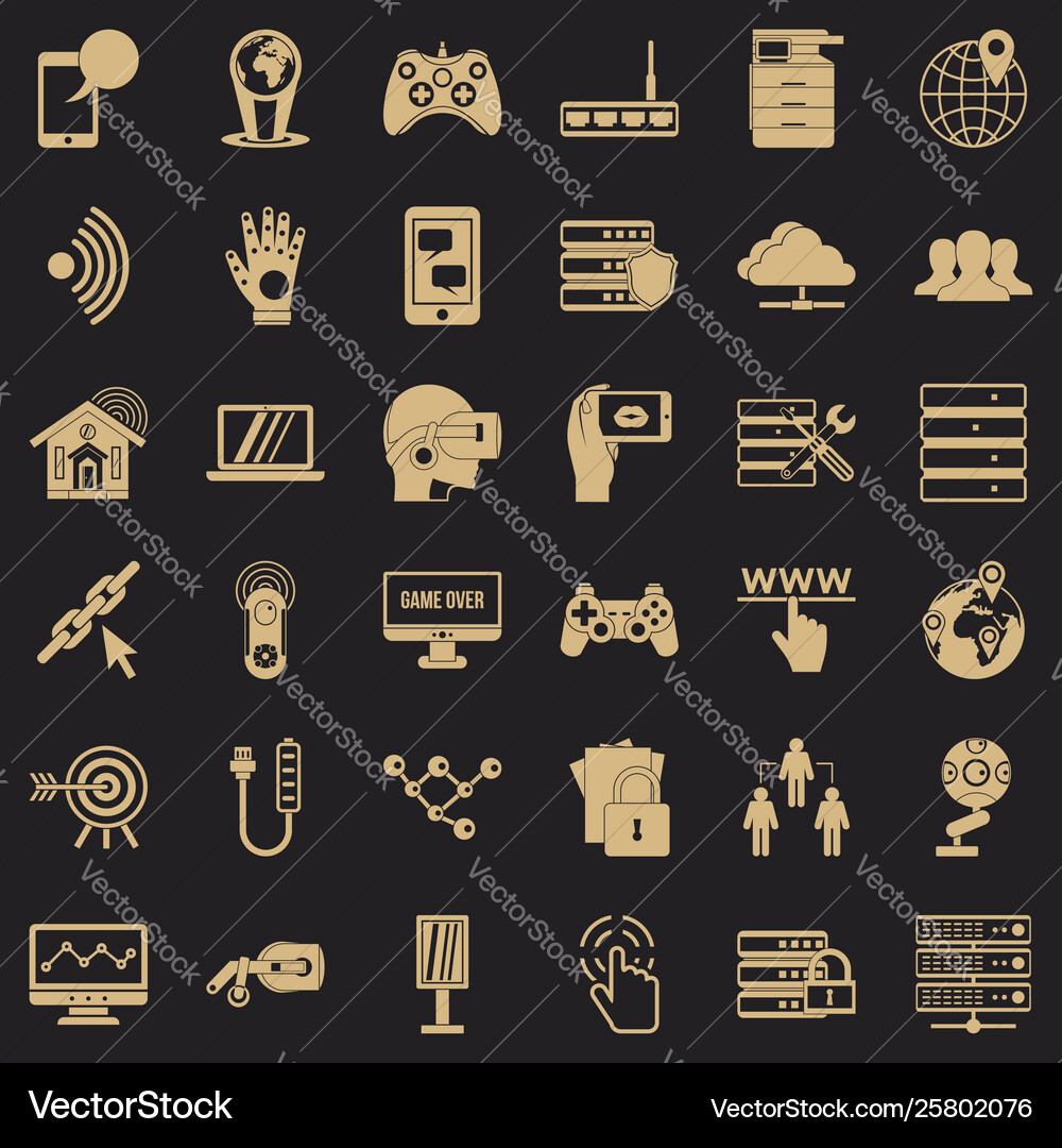 Transmitter icons set simple style Transmitter icons set simple style Vector Image