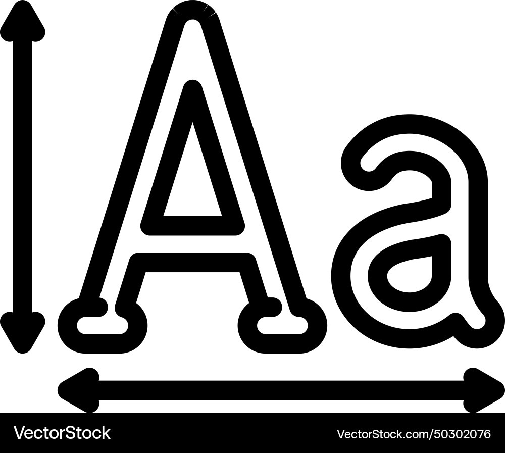 Typography ux ui design line icon vector image