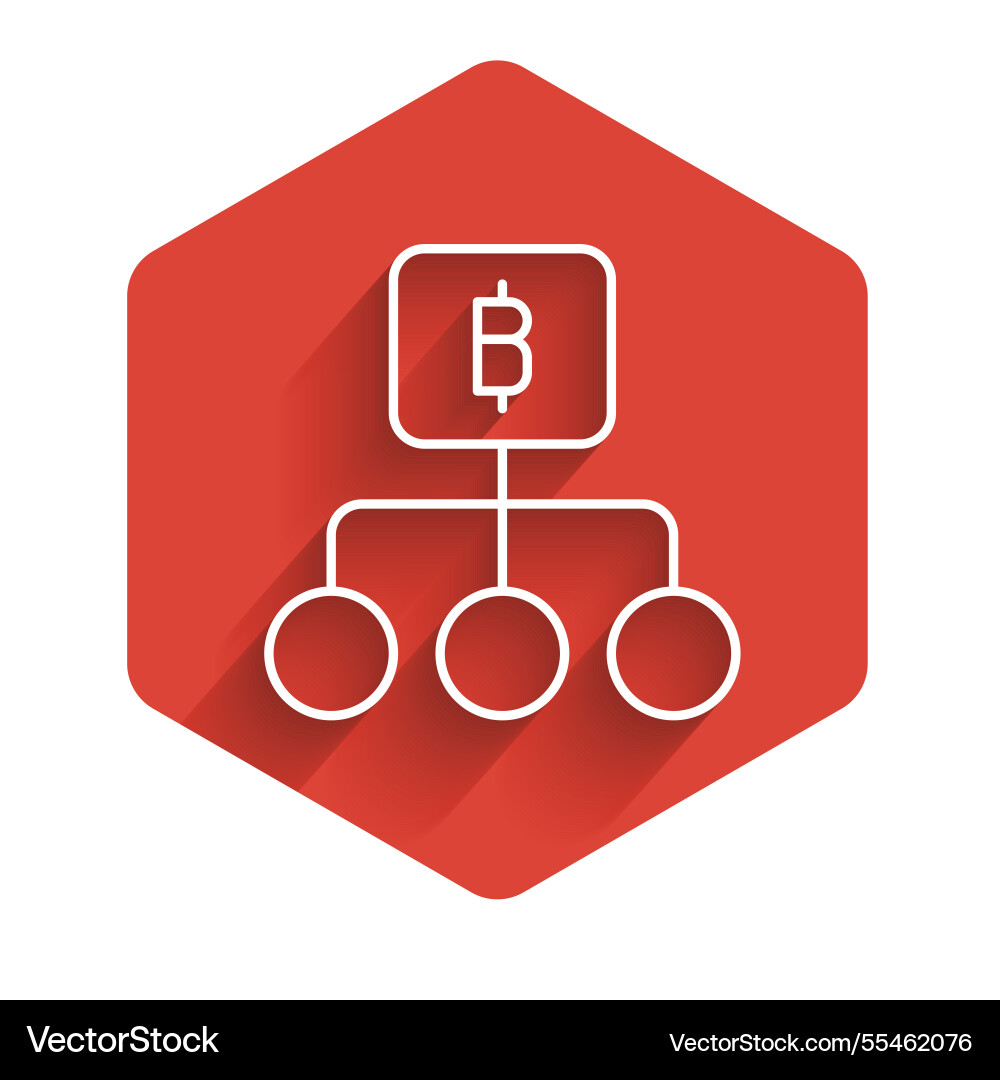 White line blockchain technology bitcoin icon White line blockchain technology bitcoin icon vector image