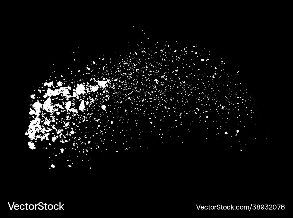 White splashes isolated on black background White splashes isolated on black background vector image