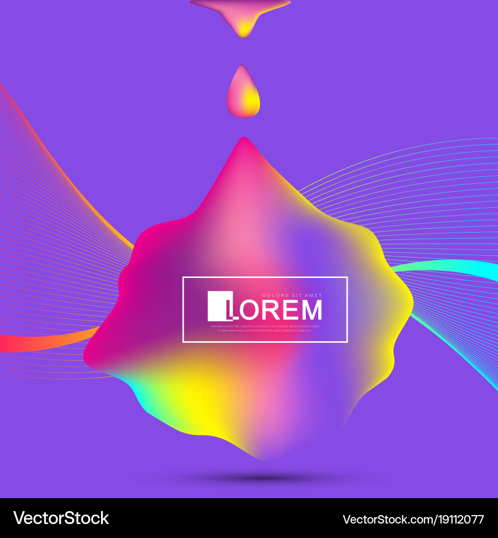 Abstract background with fluid multicolored drop vector image