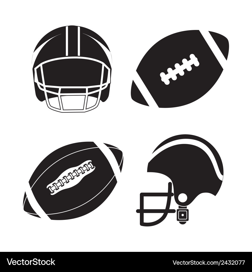 American Football Icon Set Vector Image