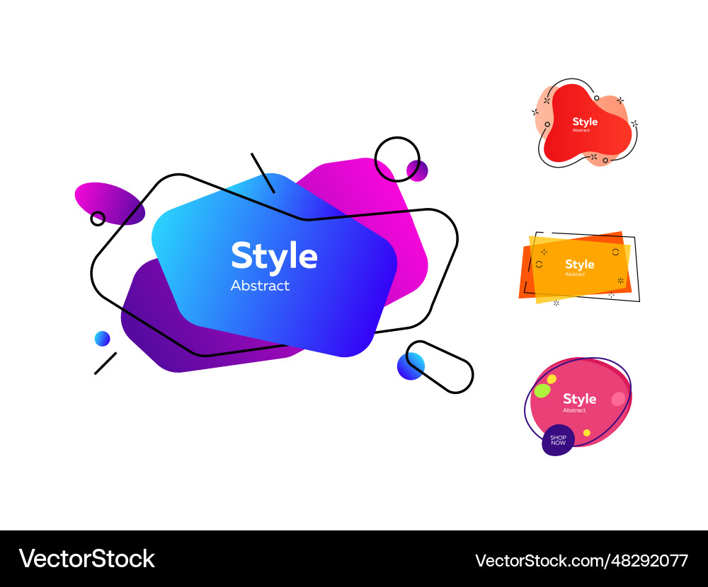 Background set of trendy bubble-shaped elements Background set of trendy bubble-shaped elements Vector Image