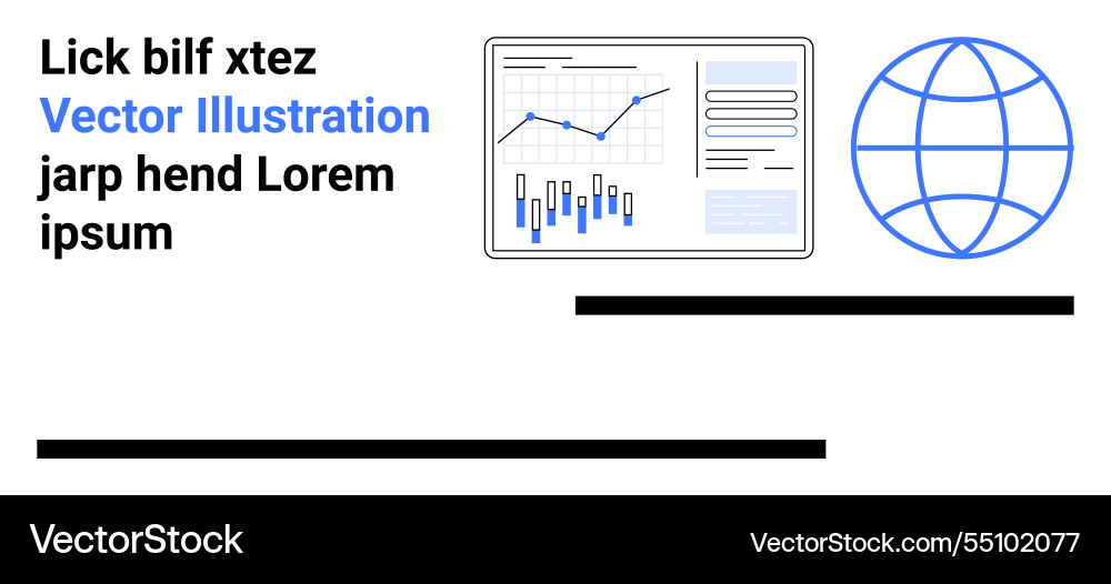 Business data visualization with world globe Business data visualization with world globe vector image
