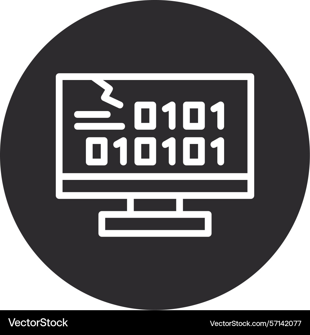 Byte craze inverted circle black Vector Image