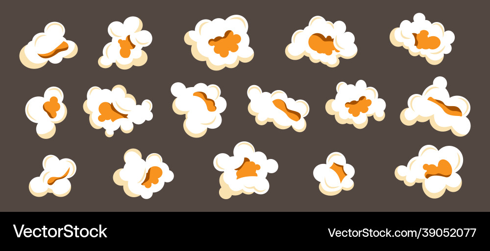 Cartoon popcorn movie popped corn snack isolated vector image