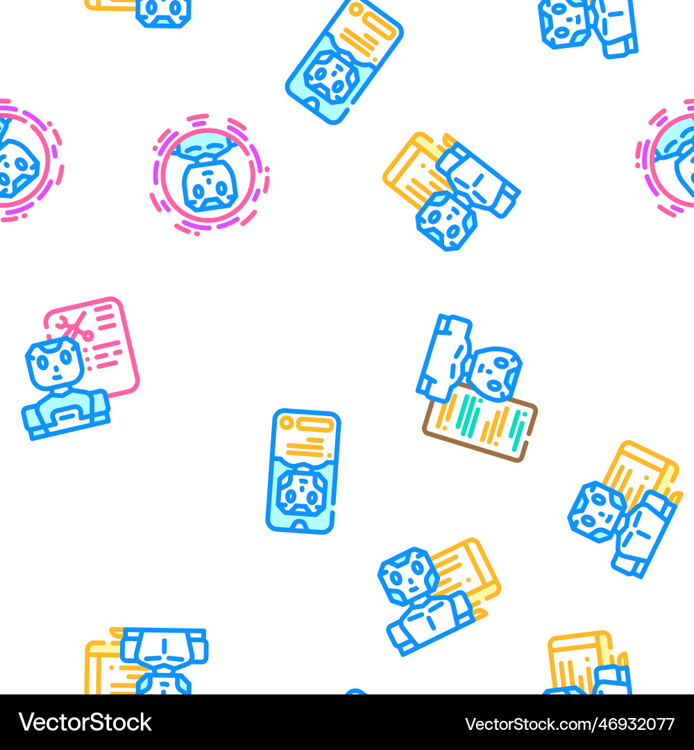 Chat bot robot service seamless pattern Vector Image