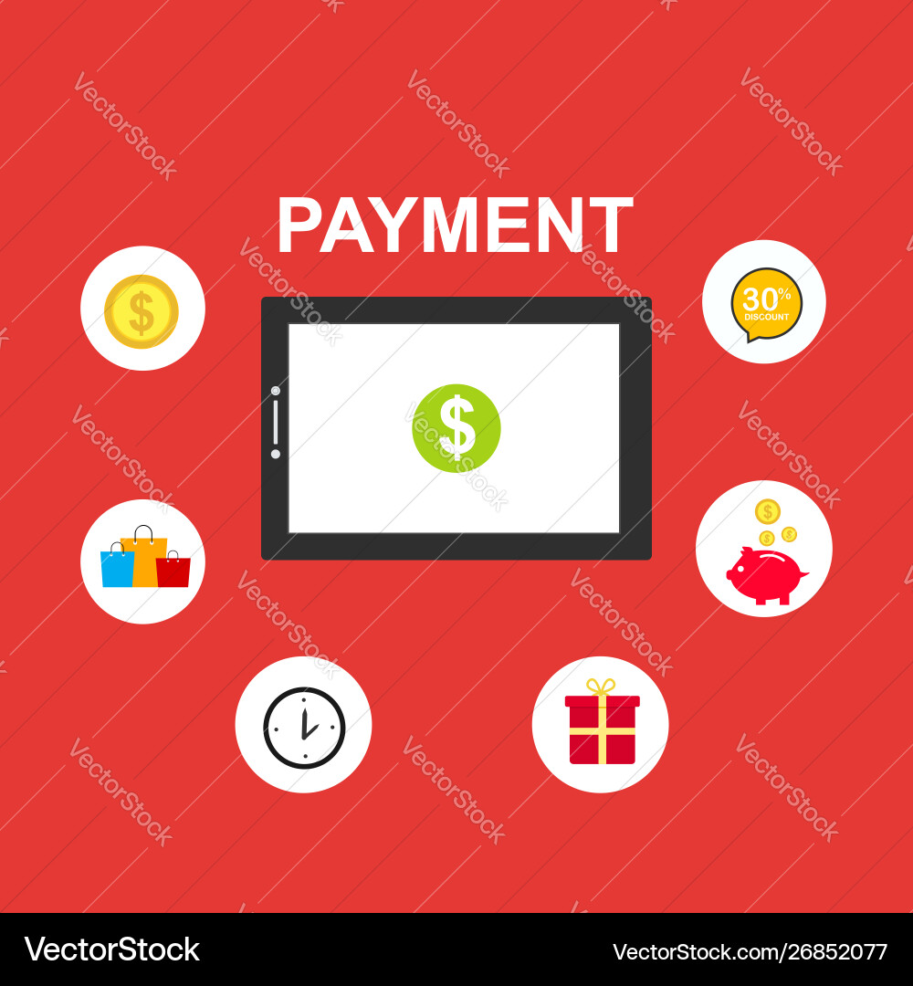 Concept online and mobile payments for web page Concept online and mobile payments for web page vector image