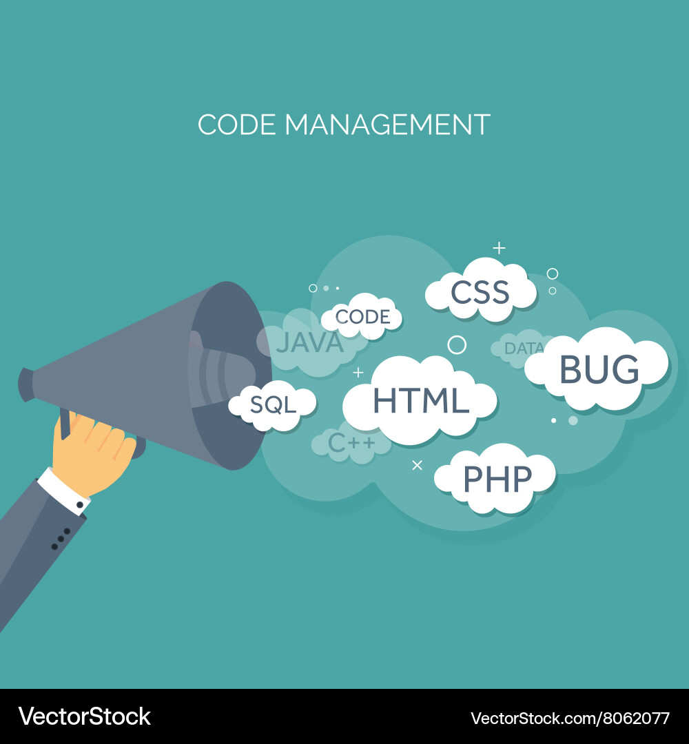 Flat background coding vector image
