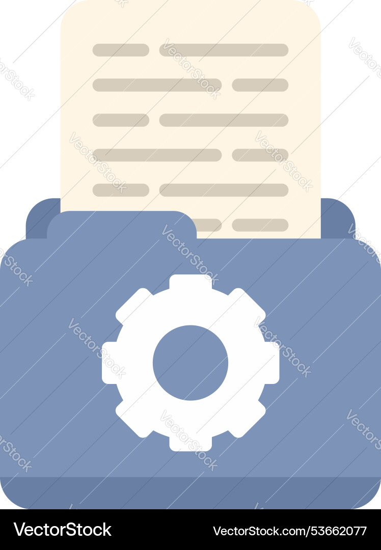 Folder with cogwheel showing document management Folder with cogwheel showing document management vector image