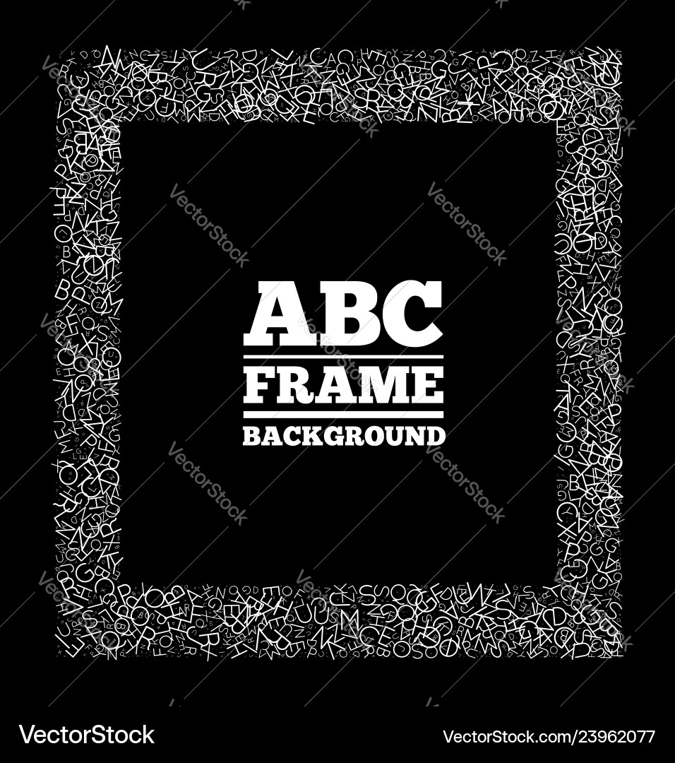 Frame created from the letters of different sizes Frame created from the letters of different sizes vector image