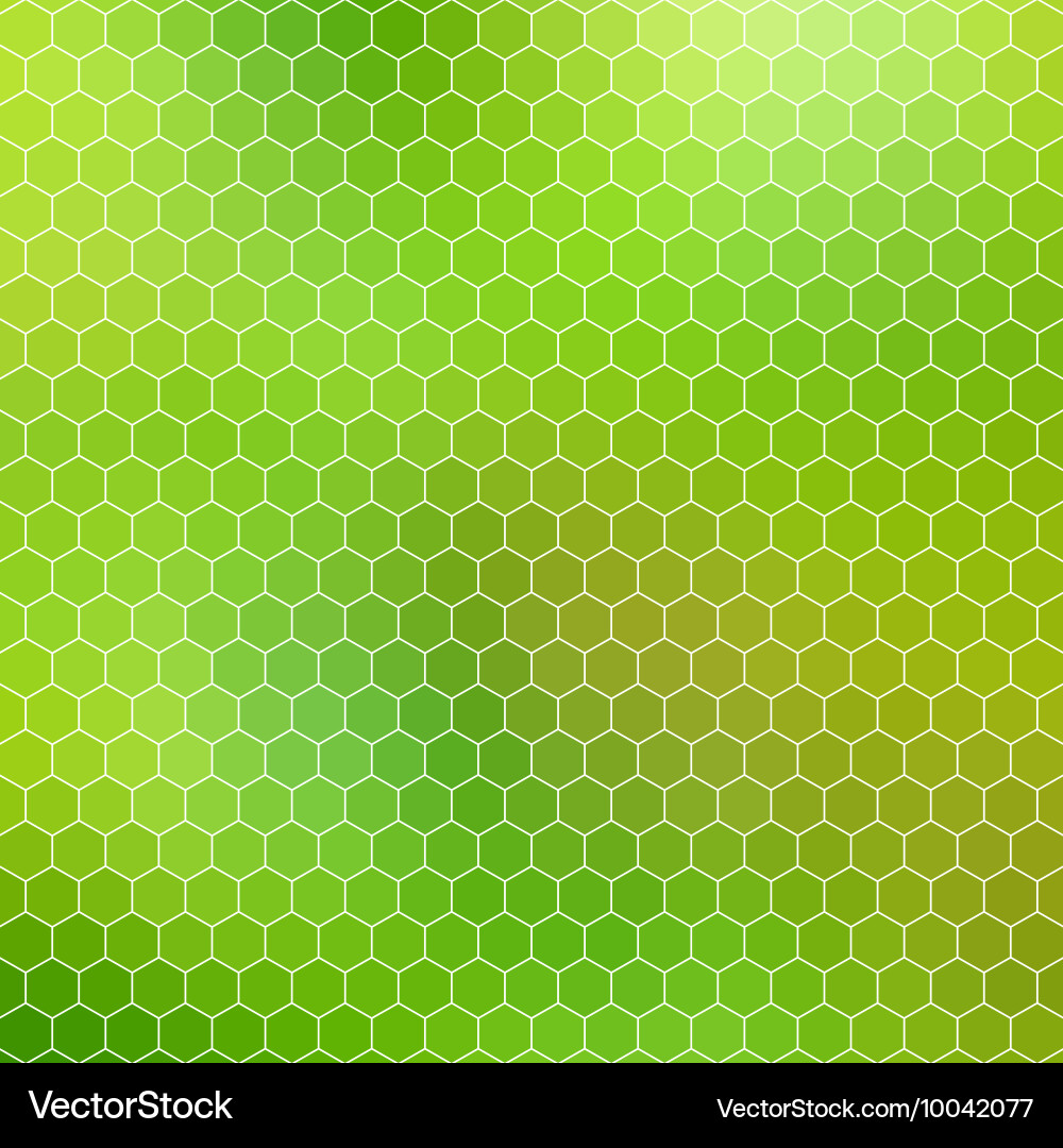 Green Hexagon Grid Pattern Vector Image