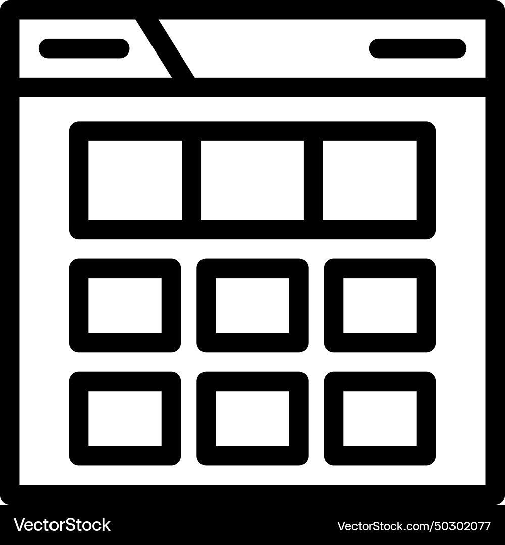 Grid system ux ui design line icon Grid system ux ui design line icon vector image
