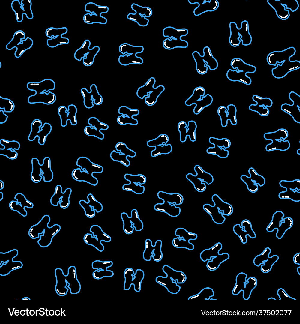 Line broken tooth icon isolated seamless pattern Line broken tooth icon isolated seamless pattern Vector Image