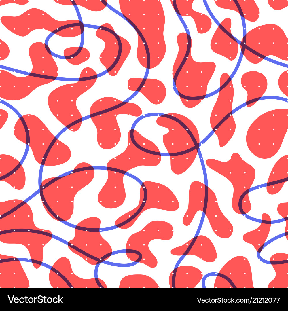 Memphis style red seamless pattern Memphis style red seamless pattern vector image