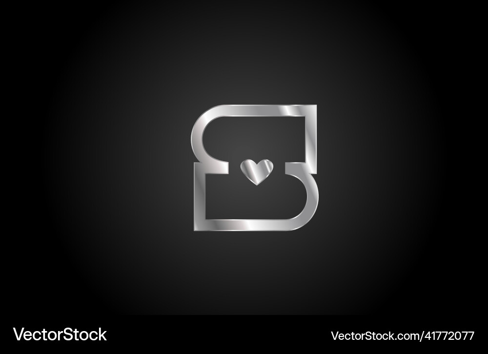 Metall s Liebe Herz Alphabet Buchstaben-Symbol Logo Metall s Liebe Herz Alphabet Buchstaben-Symbol Logo vektorbild