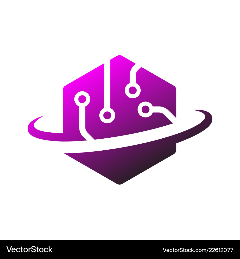 Modern Tech Icon - Abstract Circuit vector image