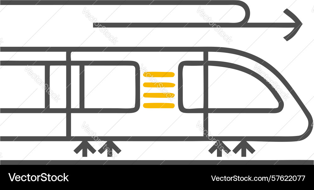 Modern train with platform and arrows efficient Vector Image
