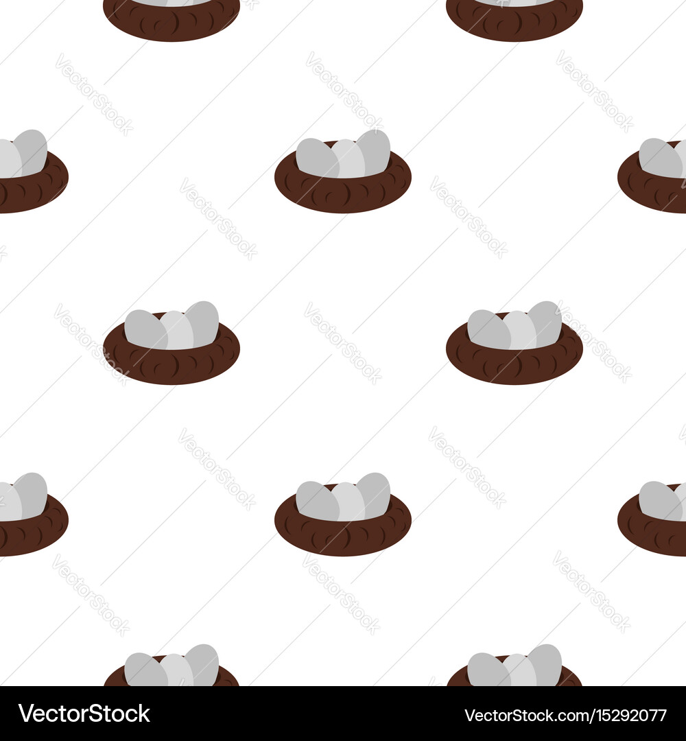 Nest with eggs pattern flat vector image