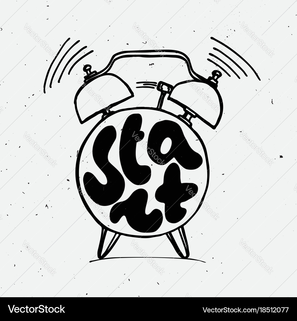 Ringing alarm clock with light texture vector image