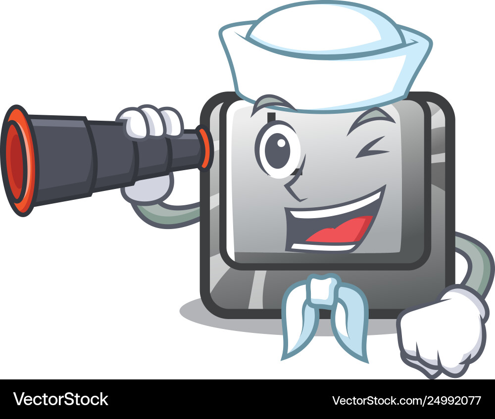 Sailor with binocular button l isolated vector image