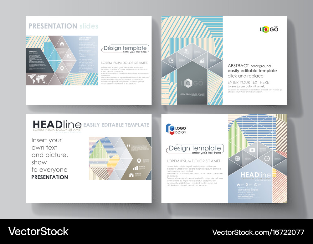 Set of business templates for presentation slides vector image