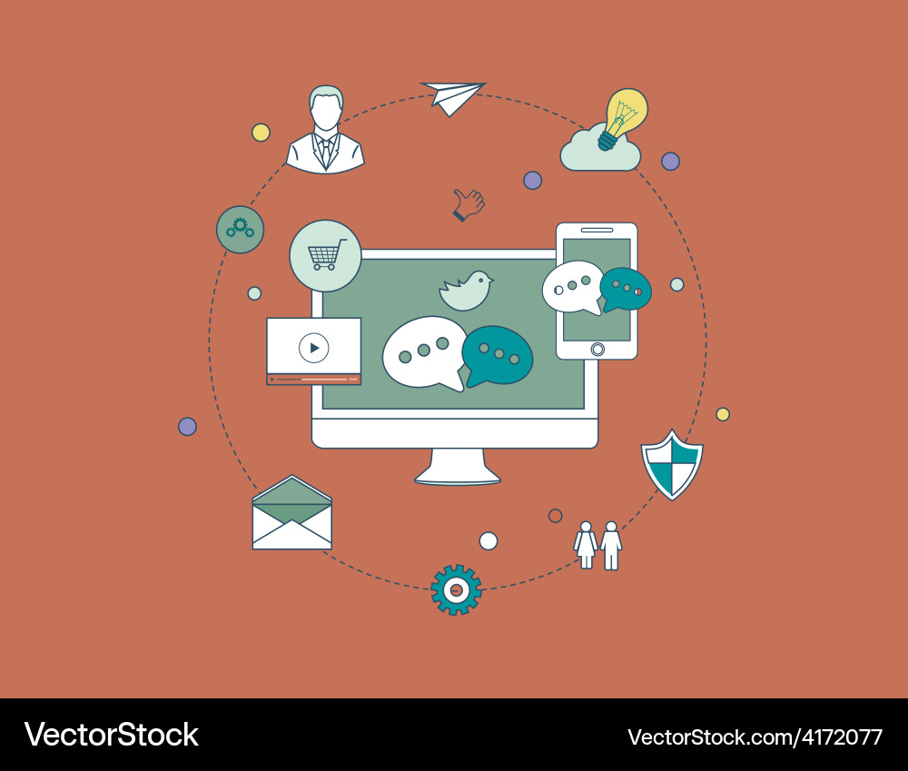 Set of flat design concepts vector image