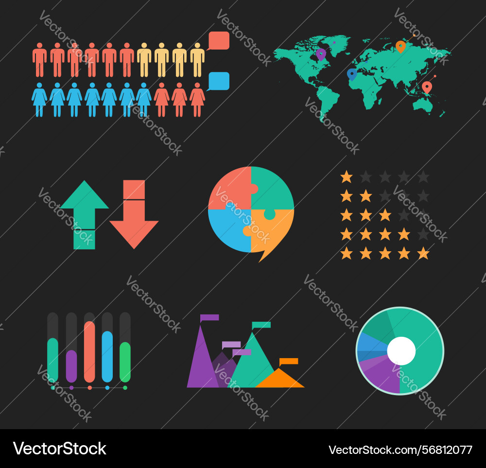Set of flat design graphic resources for web Set of flat design graphic resources for web vector image